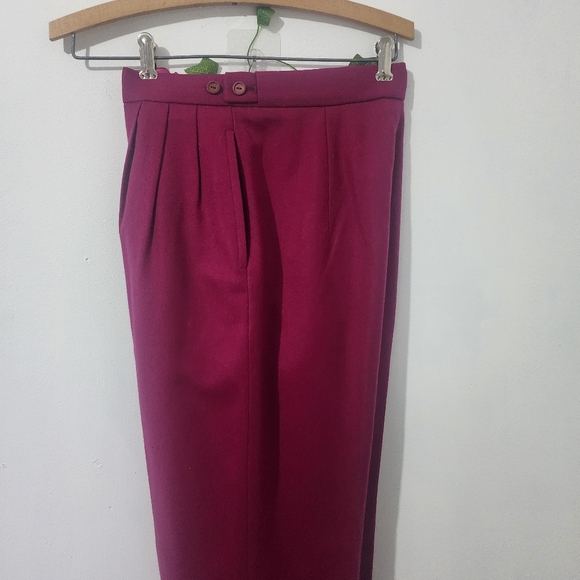 Vintage Jebb Levy Fuchsia Pink 100% Wool Trouser Pants - Picture 6 of 10